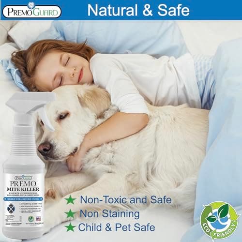 Premo Guard Natural Mite Spray – 16 oz Bottle – Plant Based Treatment for Dust, Spider, Carpet, Bird, Rat Mites – Safe for Families, Pet, Home, Bedding & Furniture When Used As Directed - Thumbnail 2