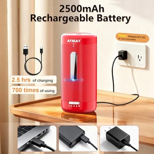 AFMAT Electric Pencil Sharpener, Fully Automatic Pencil Sharpener, Auto in & Out, Rechargeable Hands-Free Sharpeners for Jumbo & Colored Pencils (6.5-12mm), Portable for Home/Classroom/Office PSC2 - Thumbnail 6
