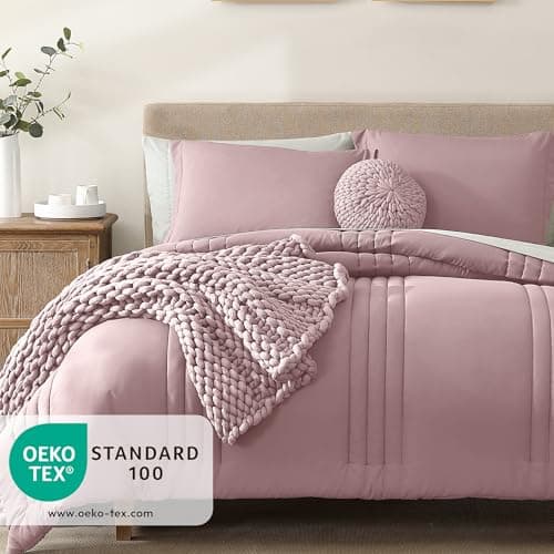 Monbix Full Comforter Set - 7 Pieces Bed in a Bag Full Size Bedding Sets with Comforters, All Seasons Comforter with Sheets, Pillowcases & Shams - Thumbnail 3