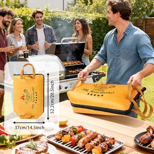 Betoores 21in BBQ Blanket for Resting Meat, Thermal Insulated Smoked Meat Bag for Turkey, Beef, Brisket and Pork Shoulder, Portable Outdoor Camping Picnic Kitchen Supplies, Ideal Gift for Men - Thumbnail 5
