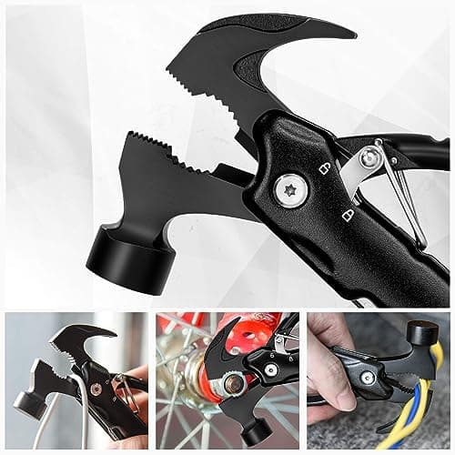 BIIB Fathers Day Mens Gifts for Husband Dad Grandpa, 12 in 1 Hammer Multitool Camping Essentials, Gifts for Men, Personalized Fathers Day Dad Gifts from Daughter Son Wife, Camping Gear Survival Tools - Thumbnail 6