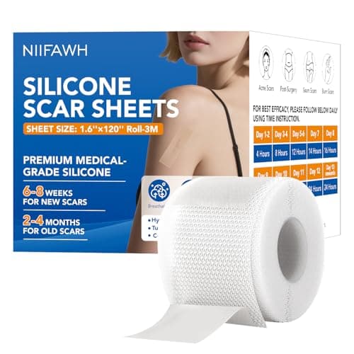 Clear Silicone Scar Sheets, Silicone Scar Tape(1.6"x 120" Roll-3M) - Reusable, Soft & Medical Grade Adhesive Tape for Old & New Scars, C-Section, Surgery, Keloid & Acne Scars - Image 1