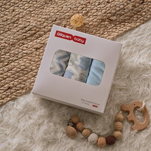 GLLQUEN BABY Swaddle Sleep Sack - 3 Pack Infant Swaddles for Newborn, Baby Swaddling Sack 0-3 Months, Ergonomic Newborn Swaddle Blanket for Baby Boy and Girl, Blue & Elephants - Thumbnail 6