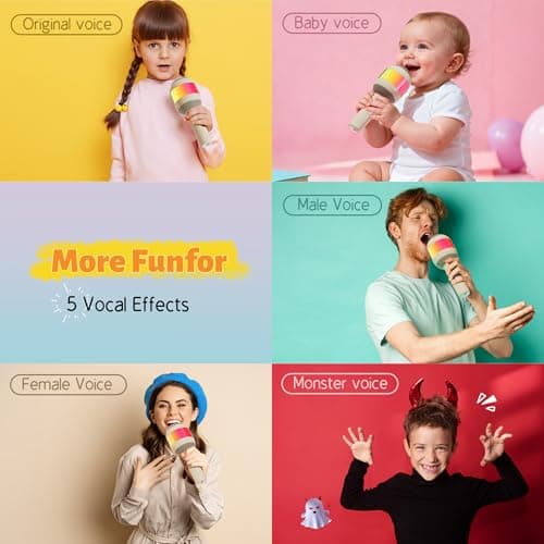 Wireless Karaoke Machine Portable Bluetooth Microphone with LED Light - Thumbnail 2