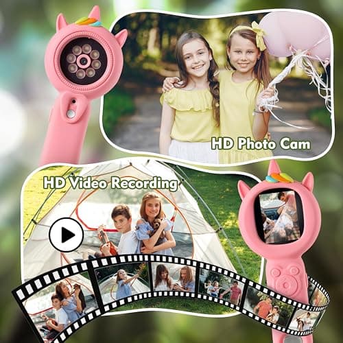 Kids Microscope- 500x Magnification,16X Zoom,Handheld Microscope for Kids with HD Cam,Portable Science Learning Tool,Christmas Birthday Gifts for Boys Girls Aged 3-12 (Pink) - Thumbnail 4