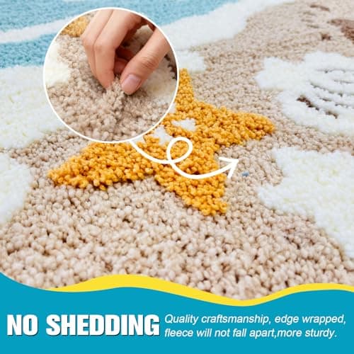 VGYYN Beach Theme Non-Slip Washable Bath Rug | Soft Adorable Ocean Decor for Bathroom, Living Room, Bedroom & Gifts 16"*24" - Thumbnail 5