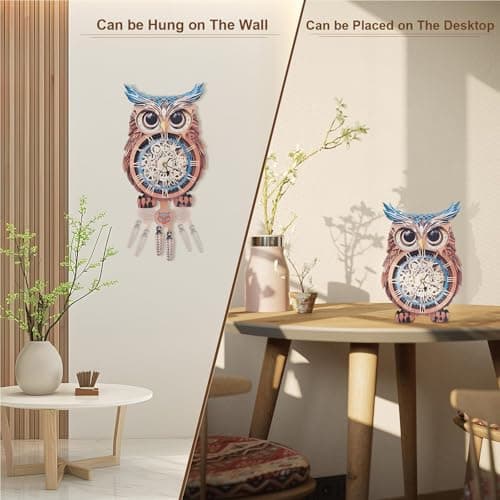 Kosmickiss 3D Wooden Puzzles for Adults, Owl Wooden Clock, DIY Model Building Kits for Adults, Owl Gifts for Women, Creative Decor for Home - Thumbnail 4