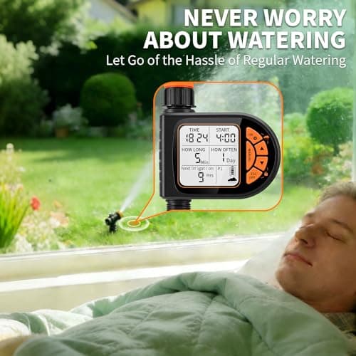 Sprinkler Timer for Garden Hose - Programmable Irrigation Timer with Rain Delay, Manual Watering, Child Lock, Outdoor Garden Automatic Irrigation Drip Watering System for Yard Lawn Pool Garden - Thumbnail 4