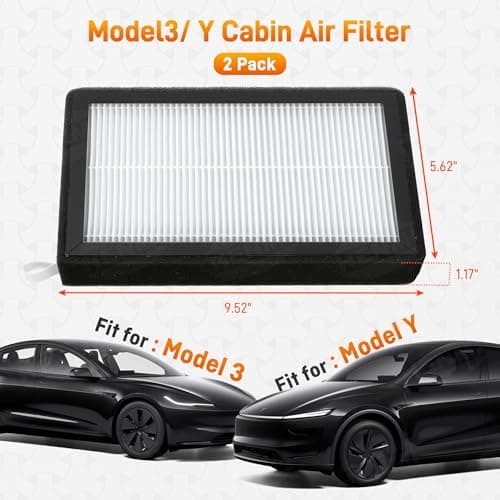 HEPA Cabin Air Filter Replacement for Tesla Model 3 & Model Y (2-Pack) - with Easy Installation Tools - Thumbnail 4