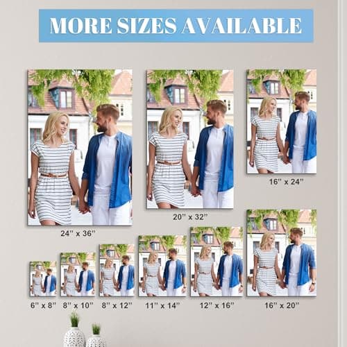WayToLight Custom Canvas Prints with Your Photos,Personalized Wedding Picture,Family & Couple Canvas Wall Art for Living Room Home Decor (8" X 10") - Thumbnail 6
