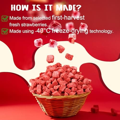 16 Oz/1lb Freeze Dried Strawberries Pieces, Resealable Bucket Dehydrated Strawberry - Premium Dried Fruit Bulk No Added Sugar Snack for Smoothies, Oatmeal, Yogurt, Baking, Dessert & Trail Mix - Thumbnail 3