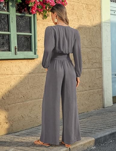 LOOKBOHO Dressy Jumpsuits for Women Casual Long Sleeve Fall Outfits - Thumbnail 3