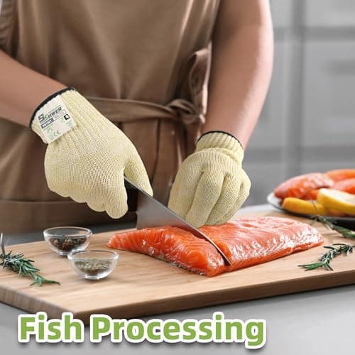 Schwer SlicePro Ultra-Durable ANSI Cut Resistant Gloves PR1501, 10X Reinforced Food Grade Cutting Glove, Mandoline Gloves for Kitchen Meat Cutting, Oyster Shucking, Fish Fillet Processing, M - Thumbnail 5