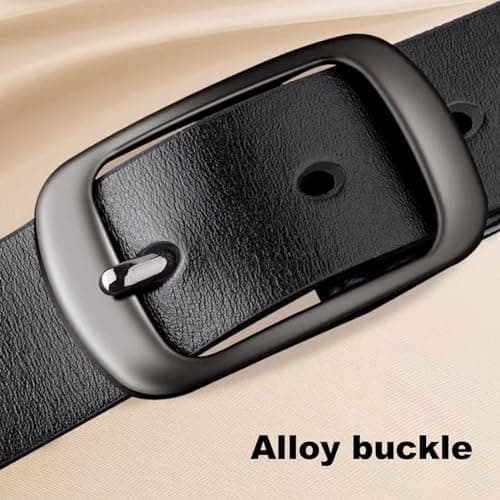 West Leathers [2 Pack Women's Belt Genuine Leather Belts - Classic Pin Buckle Cowhide Waist Belt for Jeans, Dresses, and Casual Outfits (X-Small: 25"-26") - Thumbnail 2