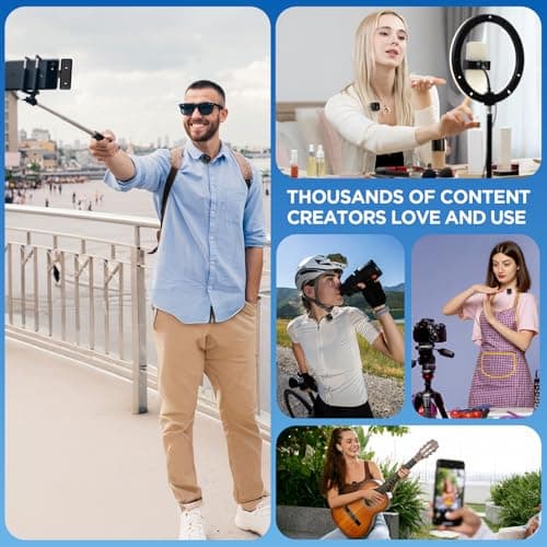 Smedz Wireless Microphone for iPhone Android,Mini Lavalier Microphone with AI Noise Reduction, 164FT Range&80H Charging Case Magnetic Mini Mic for for YouTube TikTok Vlog Podcast Live Streaming - Thumbnail 5