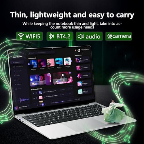 15.6" Laptop Computer DDR4 8GB RAM 256GB SSD,traditional laptop computers with N4000 (Up to 2.60 GH) 15.6 Inch FHD Display 1920*1080,Lightweight Lap top-For Students/Commuters/Business Professionals - Thumbnail 6