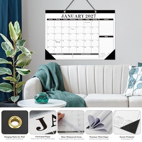 Tcamp Desk Calendar 2026-2027, Large Desktop Calendar 2026-2027 (Jul. 2026 - Dec. 2027), Big 17" x 12" Wall Monthly Calendar with Julian Dates, 18 Months Desk Planner for Home School Office Desktop - Thumbnail 4