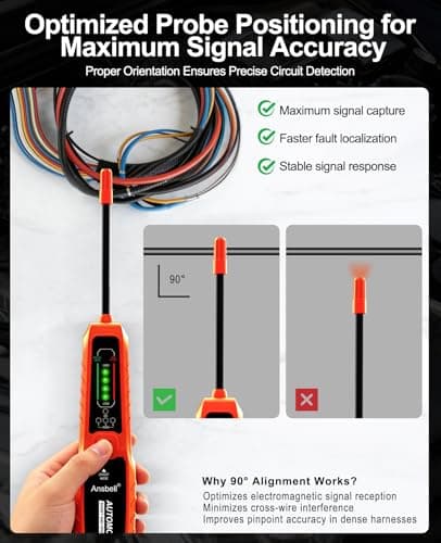 Ansbell Automotive Circuit Tracer & Short Open Finder, DC 6-42V Professional Electrical Wire Tracer with Tone Generator, Diagnostic Tool for Cars, Trucks, DIY Repair - Thumbnail 6