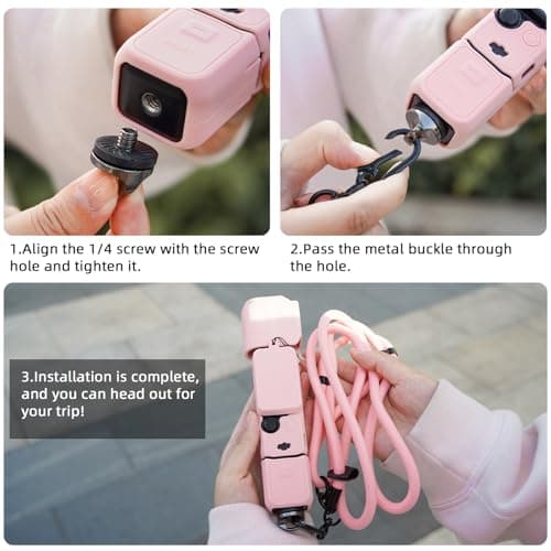 Flymile Pocket 3 Silicone Cover & Lanyard Strap, Protective Case for DJI Osmo/Xtra Muse Accessories(Black) - Thumbnail 4