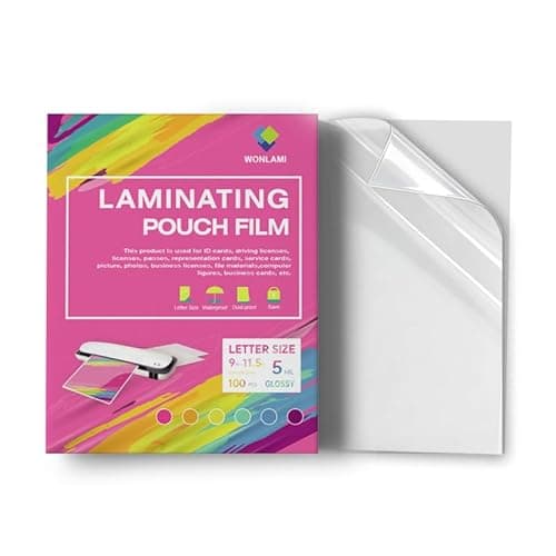 WONLAMI Thermal Laminating Pouches,100 Pack Laminating Sheets,5Mil, 9x11.5-Inch Clear Thermal Laminating Plastic Paper Laminator Sheets - Image 1