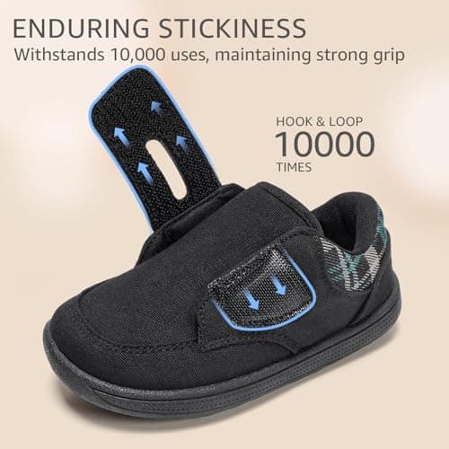 STQ KIDS Toddler Wide Toe Box Shoes Barefoot Shoe Boys Kids Walking Boy Sneakers Non-Slip Lightweight Comfortable First Walking Tennis Outdoor Activities All Black Toddler Size 8 - Thumbnail 6