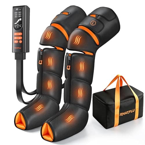 RNATFLU Leg Massager with Heat and Compression for Circulation Pain Relief