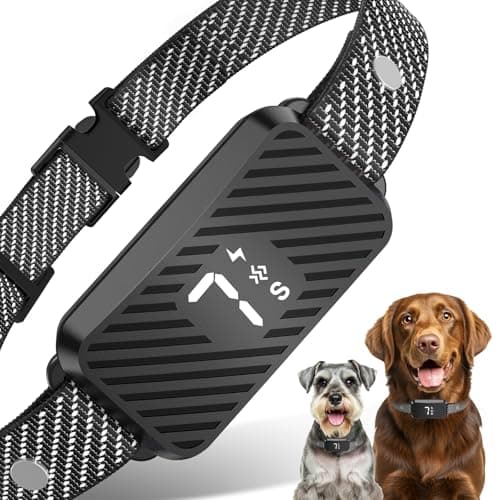 Dog Bark Collar for Large Medium Small Dogs, Effective No-Bark Collar, Smart Barking Collar, Rechargeable Bark Collar with 7 Sensitivity, 3 Modes, Waterproof, Onyx Black