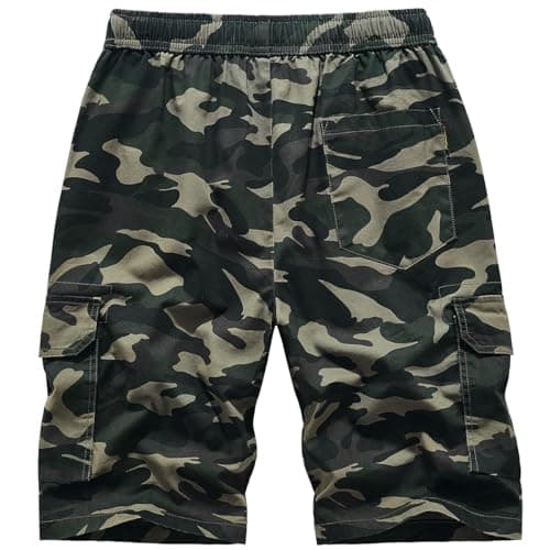 Msmsse Men's Hiking Cotton Cargo Shorts Summer Workout Casual Shorts with Multi Pockets Camouflage US 38 - Thumbnail 4