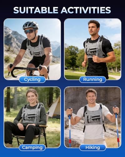 Running Vest for Women Men, Hydration Water Backpack with Adjustable Straps, Lightweight & Breathable Design, Reflective Chest Pack with 2L Water Bladder, Ideal for Running, Hiking and Cycling, Grey - Thumbnail 6