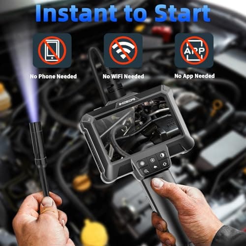 WINWEND Endoscope Camera with Light - IP67 Waterproof Borescope Camera with 8 Adjustable LED Lights | 4.3" LCD Screen Borescope | HD 1080P Inspection Cameras with 16.5ft Semi-Rigid Cord Tools for Men - Thumbnail 4