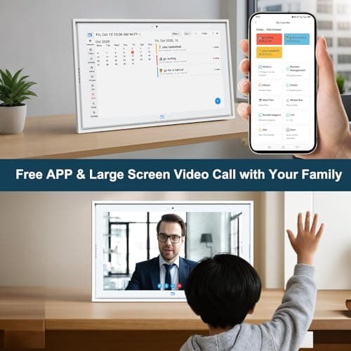 2026 Calendar 15 inch Digital Picture Frame Wall Planner & Chore Chart, IPS Touchscreen Interactive Display, Smart Family Schedules, for Seamless Scheduling, Gift for Christmas Family - Thumbnail 4