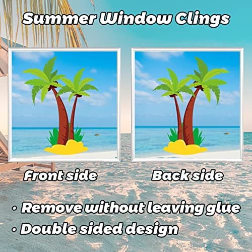 134PCS Summer Window Clings - Summer Window Clings for Glass Windows - Thumbnail 6