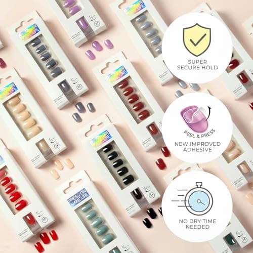 ZANVIA Acrylic Press On Nails Square Short - Nude Peach No Glue Soft Gel Nail Tips for Girls, Flexible Fit Feels Natural for Everyday, Damage & Chip-Free, 24 Nails in 12 Sizes with File - Thumbnail 5