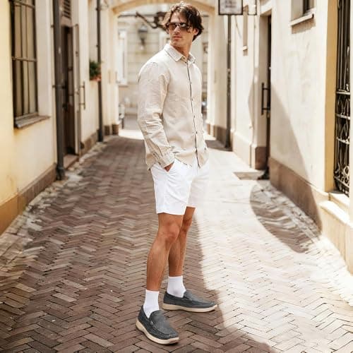 Vostey Men's Loafers & Slip-ons Casual Lightweight Boat Shoes Men(BMY3036A Grey 08) - Thumbnail 2