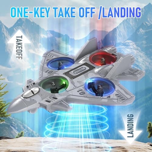 Liorbrix RC Plane Remote Control Airplane for Kids Aged 8+, RC Planes Foam Drones for Adult Kids, Fighter Jet Toy with Lights 360°Flip and Rotation Stunts, Airplane Toy Gifts for Boys - Thumbnail 6