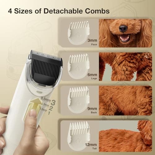 PETGUGU Dog Grooming Vacuum for Shedding Grooming,Dog Vacuum with 7‑in‑1 Clipper,3‑Speed Adjustable & Temp Control Blower,Low Noise Pet Hair Vacuum,2.5L Dust Cup,Reduces Flying Hair,Easy Cleanup - Thumbnail 4