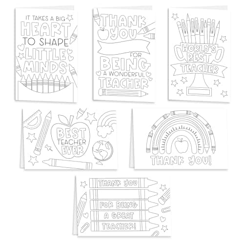 Hadley Designs 24 Teacher Thank You Cards with Envelopes - 6 x 4 Teacher Appreciation Cards Bulk, End of School Year, Graduation 2026, Teachers Appreciation Week, Thank You Teachers Card from Student