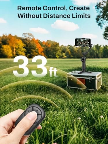 AOCHUAN Gimbal Stabilizer for iPhone w/Bluetooth Remote, 3-axis Phone Stabilizer w/7.8” Extension Rod, AI Face Tracking Smartphone Gimbal, Gesture Control for Video Shooting - Smart V8 Kit Black - Thumbnail 4