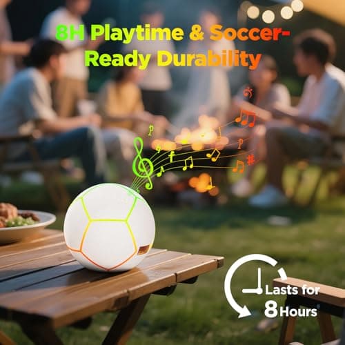 INLOOKSEEK Light up Soccer Ball-Portable Bluetooth Speaker with Light up Ball,6 Lighting Modes Glow in The Dark Soccer Ball Gifts for Boys 8-12 - Thumbnail 4