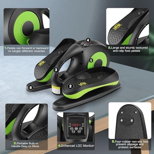 ANCHEER Under Desk Elliptical Machine, Mini Elliptical Machines for Seniors, Electric Seated Pedal Exerciser, LCD Display Monitor, Remote Control, Leg Exerciser for Home - Thumbnail 2