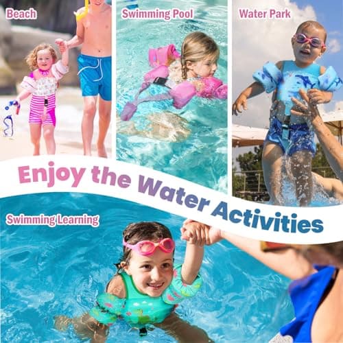 HeySplash Toddler Swim Vest, Infant Floaties Fit 13-20-30 Lbs, Puddle Kids Jumper with Crotch Strap & Safety Buckle, Baby Pool Float Jacket Arm Floaties Floatie Water Wing, Boat Swim Trainer Aid 1-3 - Thumbnail 6