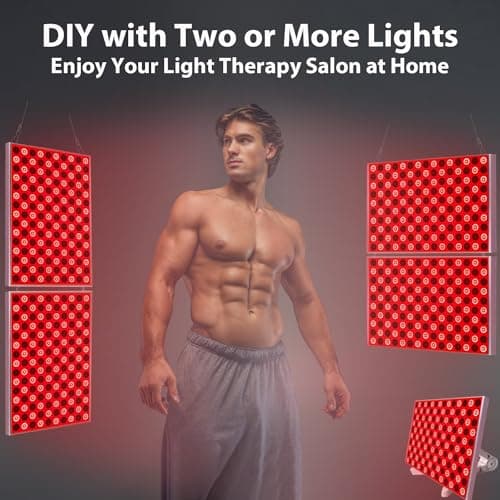 Red Light Therapy Lamp, Red Light Therapy for Body, Infrared Light Therapy Panel for Face with Stand, 660nm Red and 850nm Near Infrared LED Red Light Therapy Device at Home for Face and Body (2 Pack) - Thumbnail 6