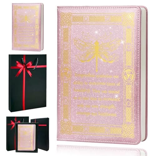 QDWXDEL Dragonfly Gifts for Women,Journal for Women,A5 Hardcover Leather Journal - 200 Pages Premium Paper Notebook, Journal Notebook for School, Work (Dragonfly Pink) - Image 1