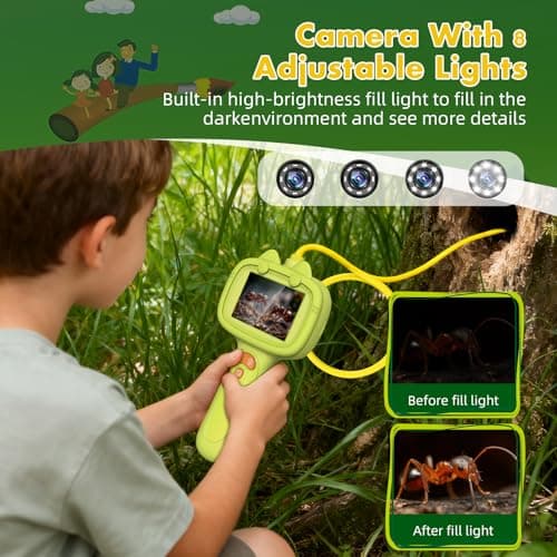 Daxiongmao Borescope Camera with Light for Kids | STEM Science Educational Toy for 3 4 5 6 7 8 Years Old Boys & Girls | Birthday Gift for Outdoor Adventures & Nature Discovery（Yellow） - Thumbnail 2