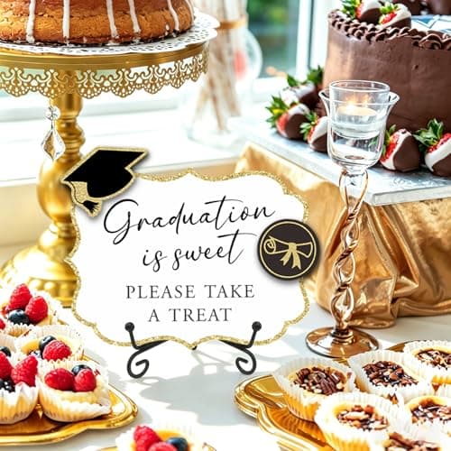 Graduation Is Sweet Please Take A Treat - Graduation Wooden Buffet Sign, Candy Sign With 1 Metal Support & 2 DIY Wood Decor With Velcro, Grad Party Decor & Supplies Class of 2026 (5 X 7 Inches) - 02 - Thumbnail 5