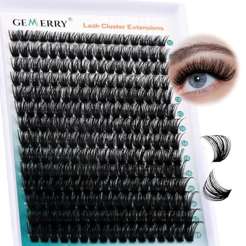 Lash Clusters Fluffy Cluster Lashes Extensions Thick 280pcs D Curl Eyelash Clusters DIY At Home Individual Lashes Extension by GEMERRY（80P-10-18mm) - Image 1