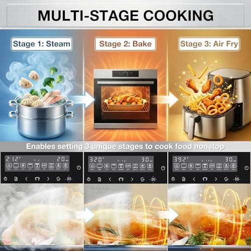ROBAM R-Box Pro Countertop Combi Steam Oven White, Air Fryer Toaster Oven with EXP, 1.2 cu. ft. XL Capacity, 1800W Steam Fry Technology, 86-446°F Precision, 32 Presets, Easy-to-Clean Enamel Interior - Thumbnail 6