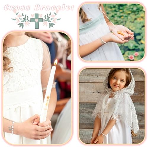 BAYLAY Baptism Gifts for Teens Girls - Cross Bracelet Baptism Bracelet Gifts for Teenager Teen Girls - Thumbnail 3