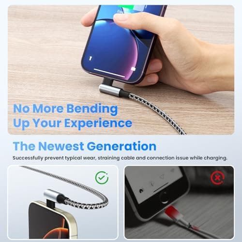 MPATIBY USB to USB C Right Angle Cable, 90 Degree USB Type C Braided Charging Cord 2pack 5FT,USB A to USB C Multi Charging Cable with Type-C, Micro USB, IP Port for iPhone15/14/Android Phones Tablet - Thumbnail 3