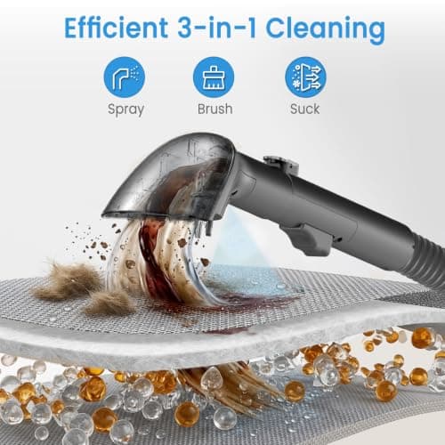 Portable Carpet Spot Cleaner Machine, Handheld Upholstery Cleaner with Pet Hair Brush & Cleaning Solution, for Pet Stains Couch Furniture Household Fabric Cleaning - Thumbnail 2